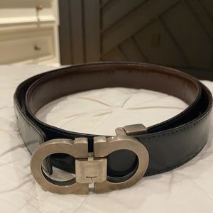 Men's Reversible Leather Double-Gancio Belt